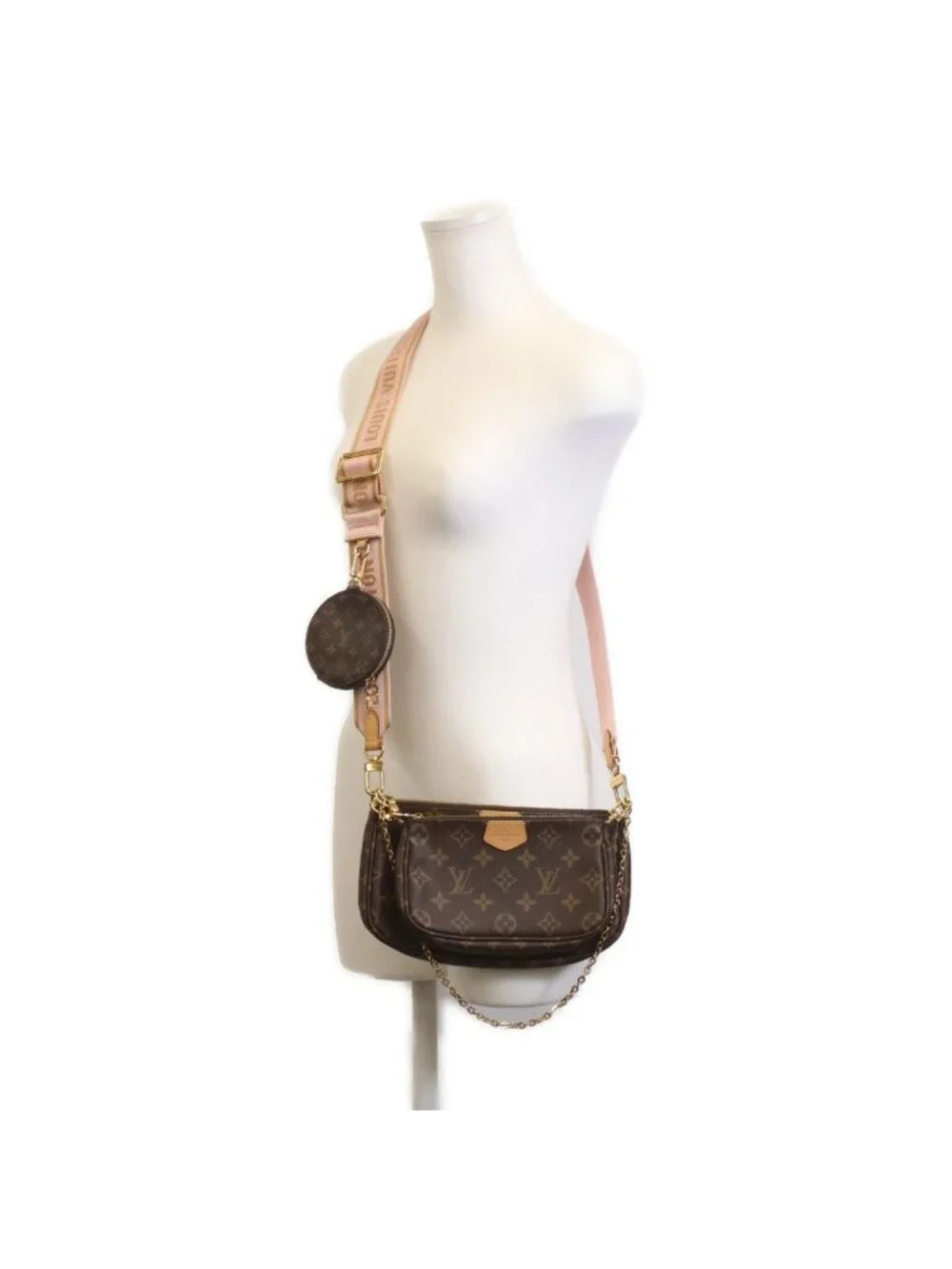 ★SOLD★ Louis Vuitton Rose Cles Monogram Multi Pochette Shoulder - Picture 11 of 11